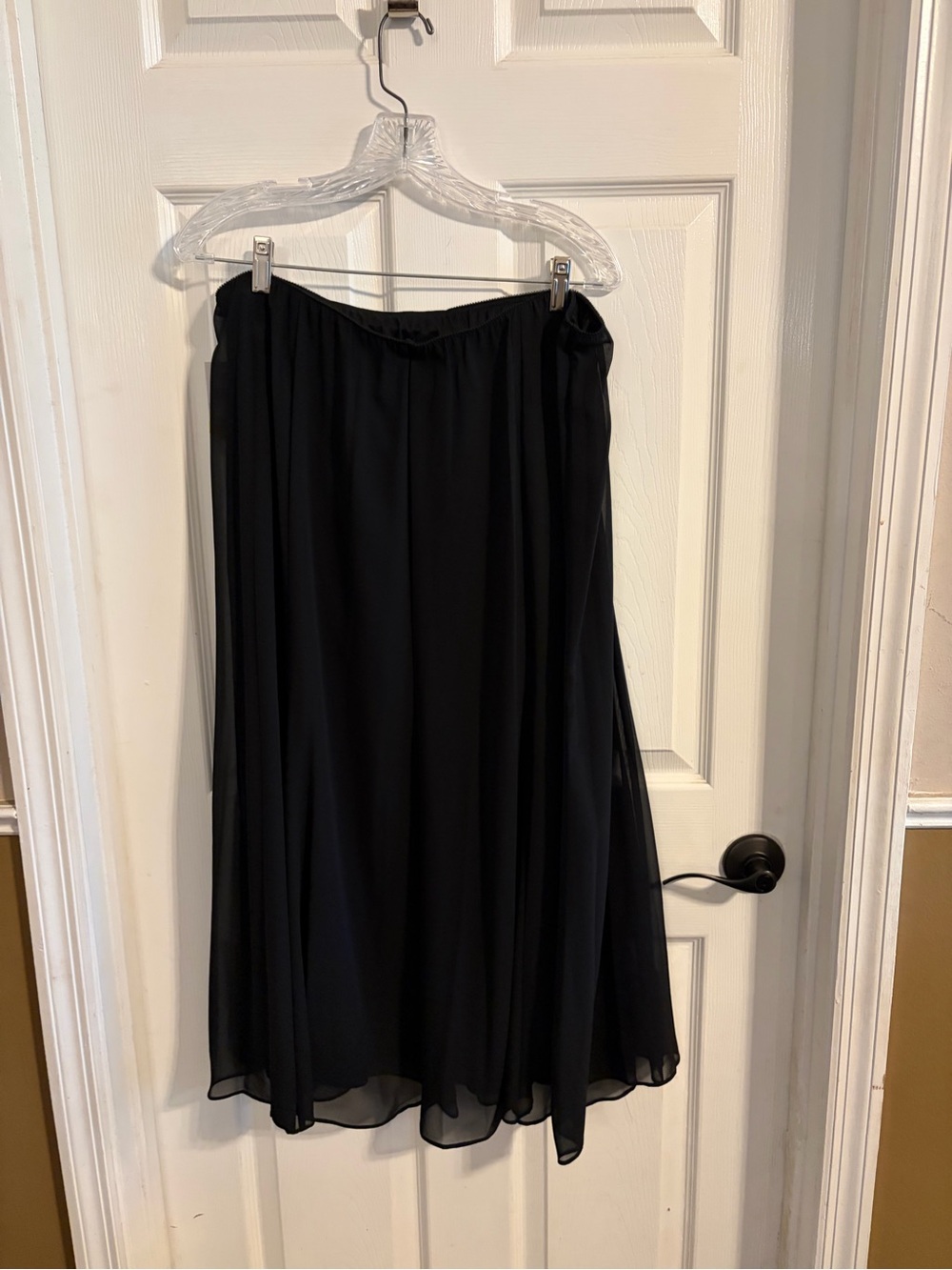 NWT Alex Evenings Black Chiffon Flowy Maxi Skirt Sz 1X Formal Evening